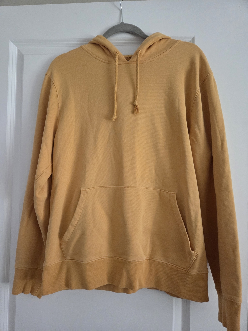 J. Crew Authentic Fleece Size Large Hoodie in Mustard Yellow 100% Cotton